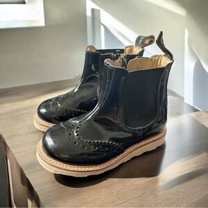 Francis Black Patent Baby Chelsea Boot with Eva Sole